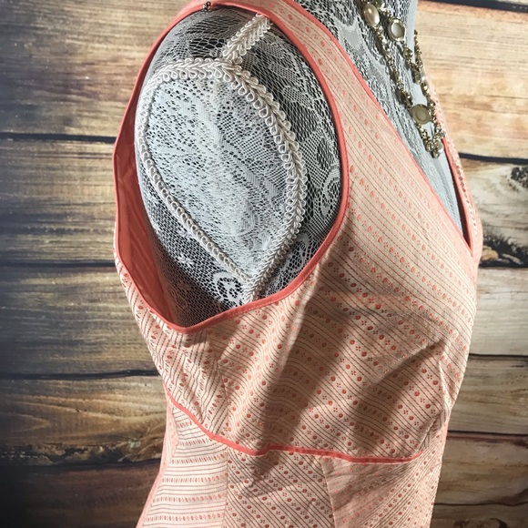 Ann Taylor size 10 sleeveless dress. Color peach - Picture 3 of 8